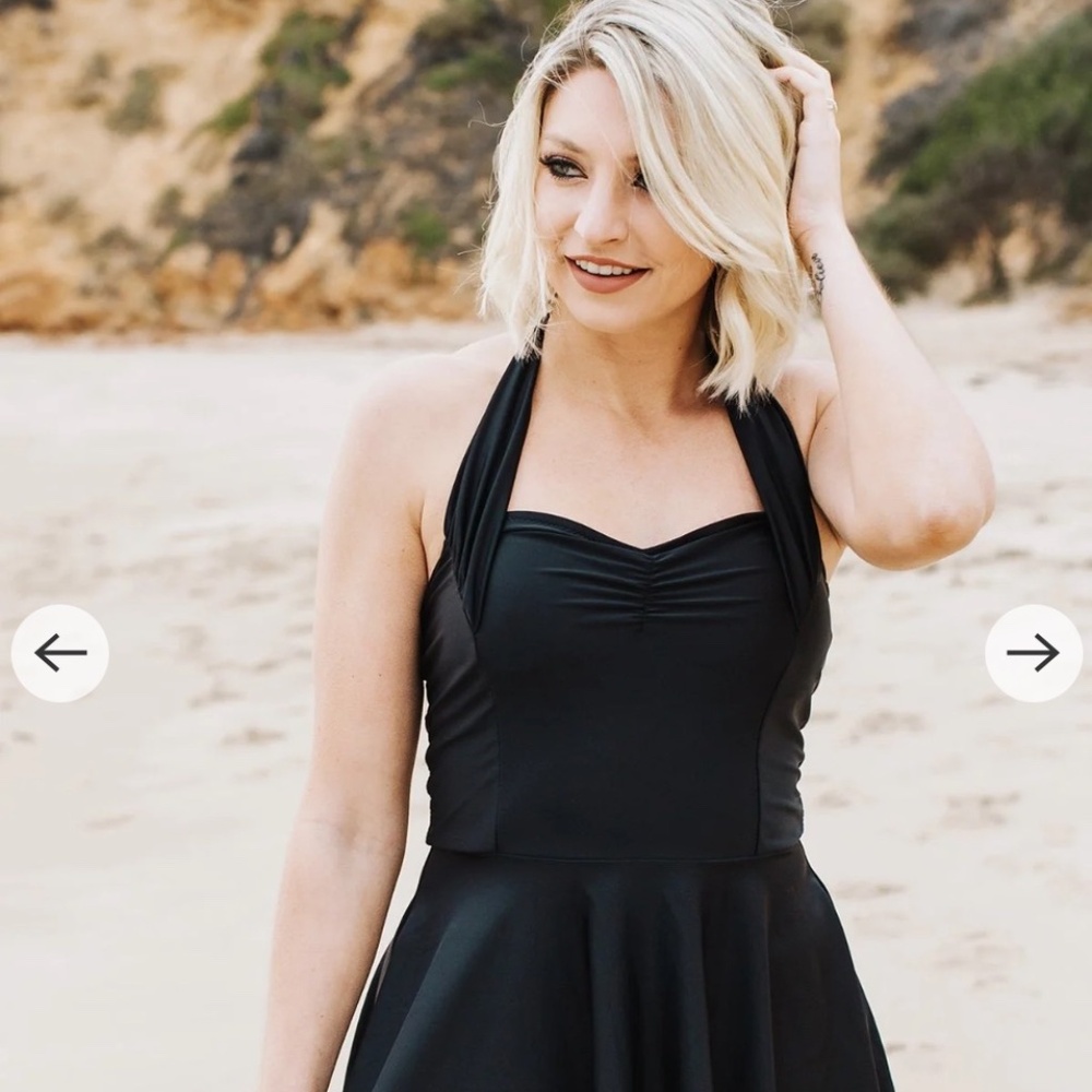 Rey Swimwear Small Marie Swim Dress in Ebony